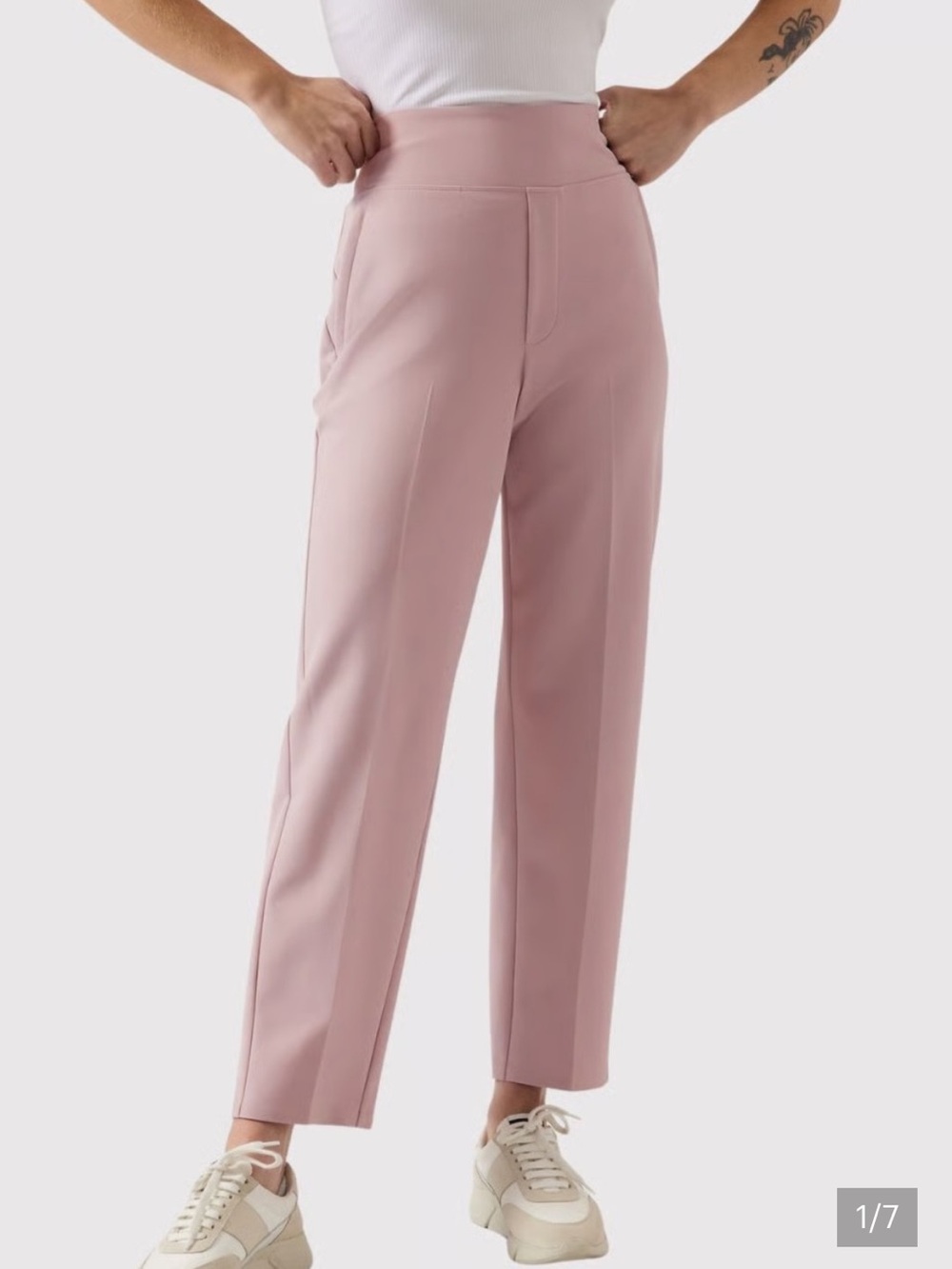Athleta Endless High Rise Trouser Pant Smoked Mauve Pink Womens 16